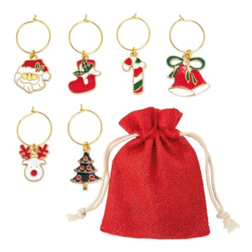 Set de 6 Aros Navideños para Copas Personalizados