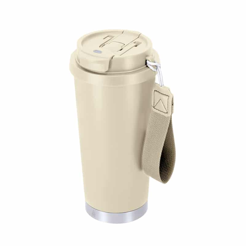 Vaso Térmico 500 ml Acero Inoxidable Reciclado con Pajita y Cinta de Transporte