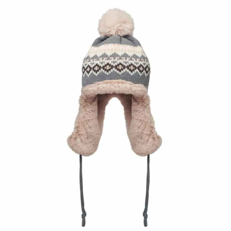 Gorro de Punto con Orejeras y Pompón
