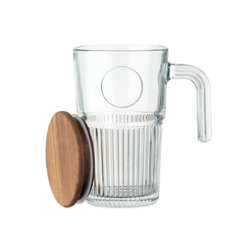 Taza Grande de Cristal con Tapa de Acacia 450 ml_1