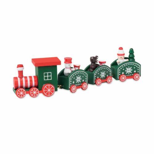 Tren de Madera con Motivos Navideños