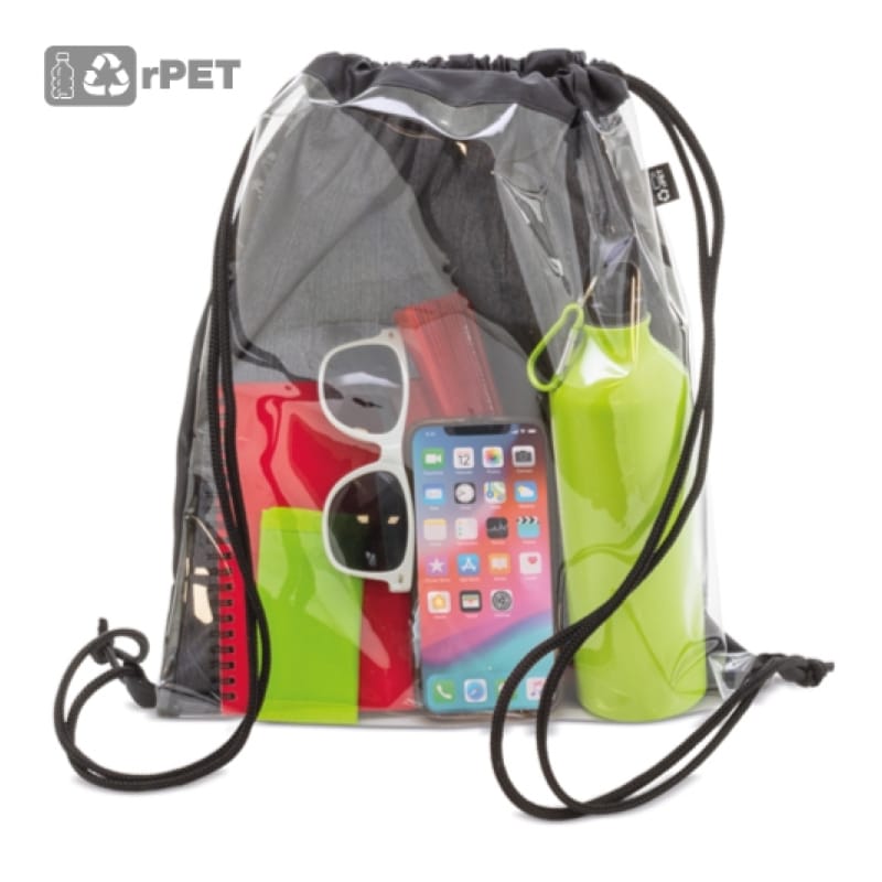Bolsa Mochila Transparente de RPET con Cordón_1