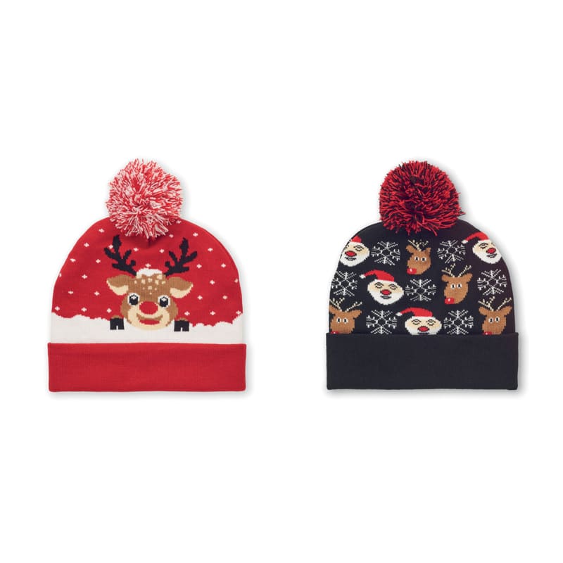 Gorro de Punto Navideño con Puño y Borla (Acrílico)_2