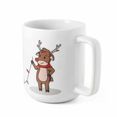 Taza de cerámica con estampado navideño 330 ml