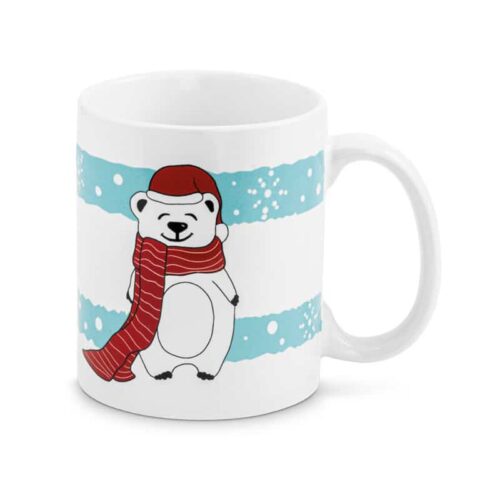 Taza de cerámica con estampado navideño 350 ml