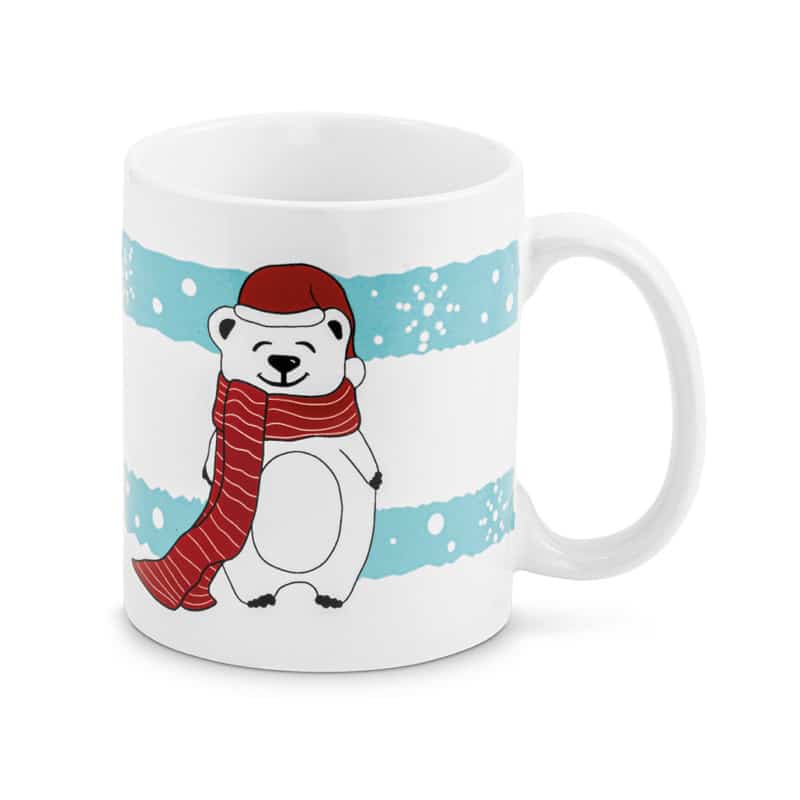 Taza de cerámica con estampado navideño 350 ml