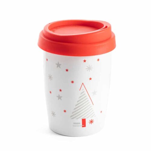 Vaso de viaje de porcelana con motivo navideño 280 ml