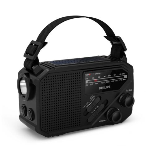 Radio de Emergencia Philips Linterna Carga Solar y Alarma SOS