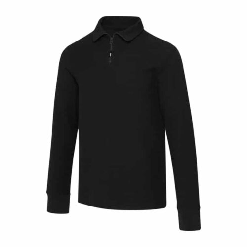 Polo Unisex de Manga Larga con Media Cremallera en Algodón Piqué