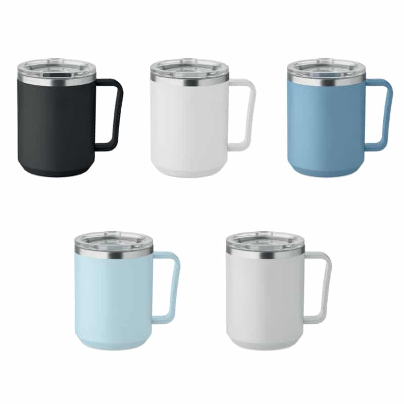 Taza Térmica Doble Pared Reciclada con Tapa 400 ml_colores