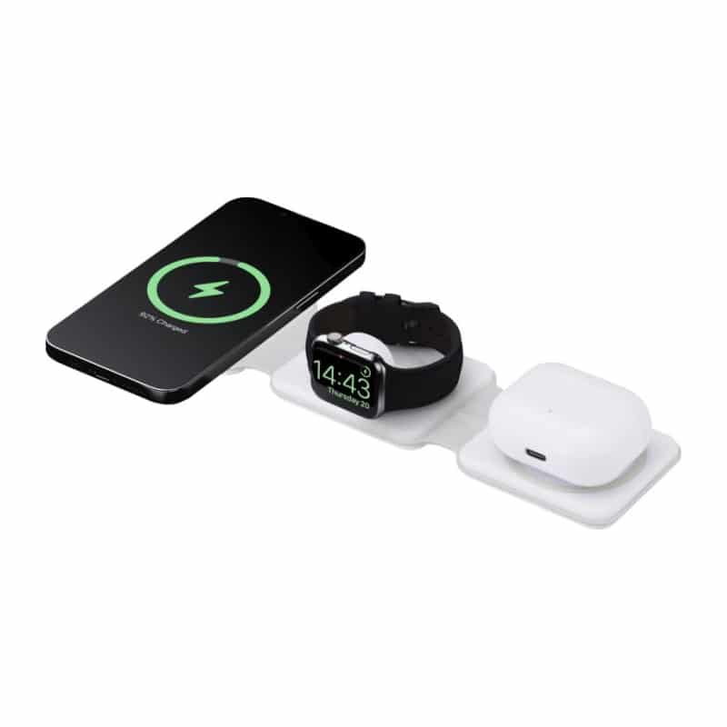 Cargador Inalámbrico 3 en 1 Plegable en Plástico Reciclado