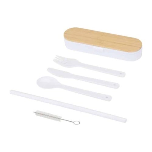 Set de Cubiertos Reutilizables con Estuche de Bambú FSC