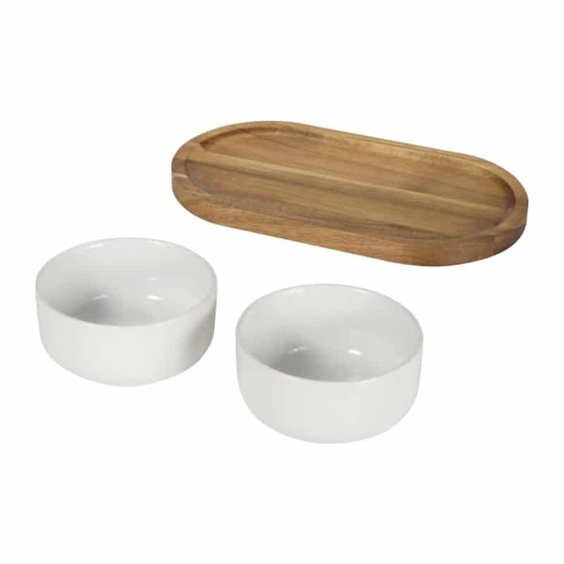 Set de Dos Cuencos de Cerámica con Bandeja de Madera_1