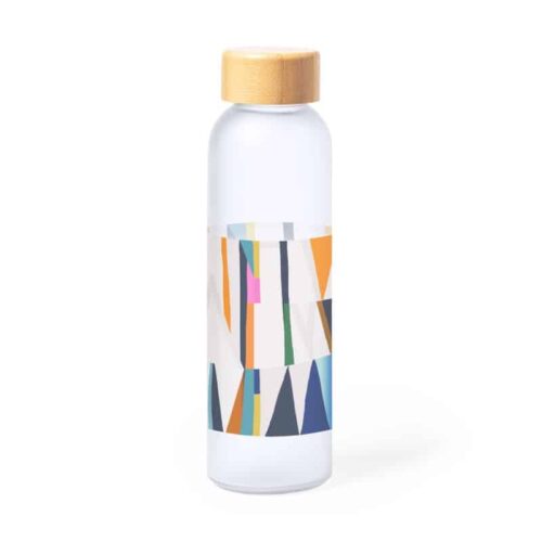 Bidón de Cristal con Tapa de Bambú 500 ml para Sublimación