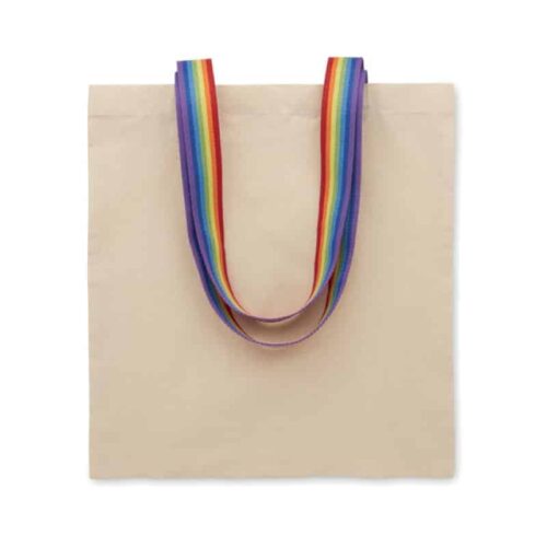 Bolsa Tote de Algodón con Asas Arcoíris