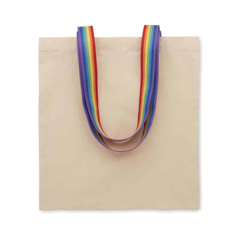 Bolsa Tote de Algodón con Asas Arcoíris
