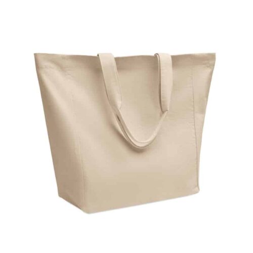 Bolsa Tote de Algodón con Fuelle y Asas Cortas
