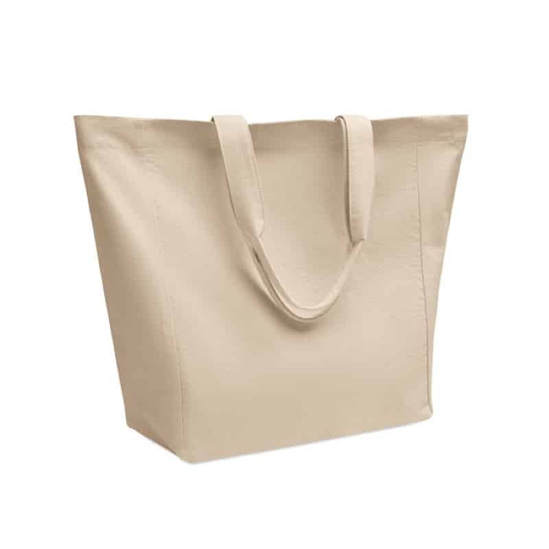 Bolsa Tote de Algodón con Fuelle y Asas Cortas