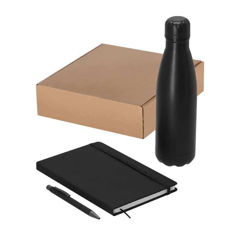 Set Bloc de Notas, Bolígrafo y Bidón Térmico 500 ml