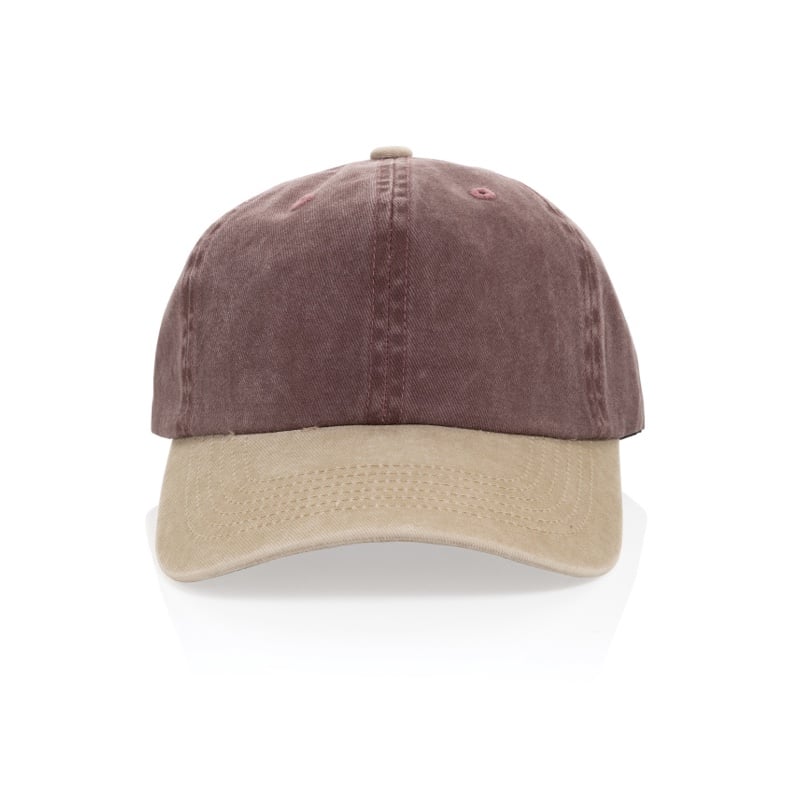 Gorra de Béisbol 6 Paneles Bicolor en Algodón 100% Reciclado 270 g:m² con Acabado Lavado_1
