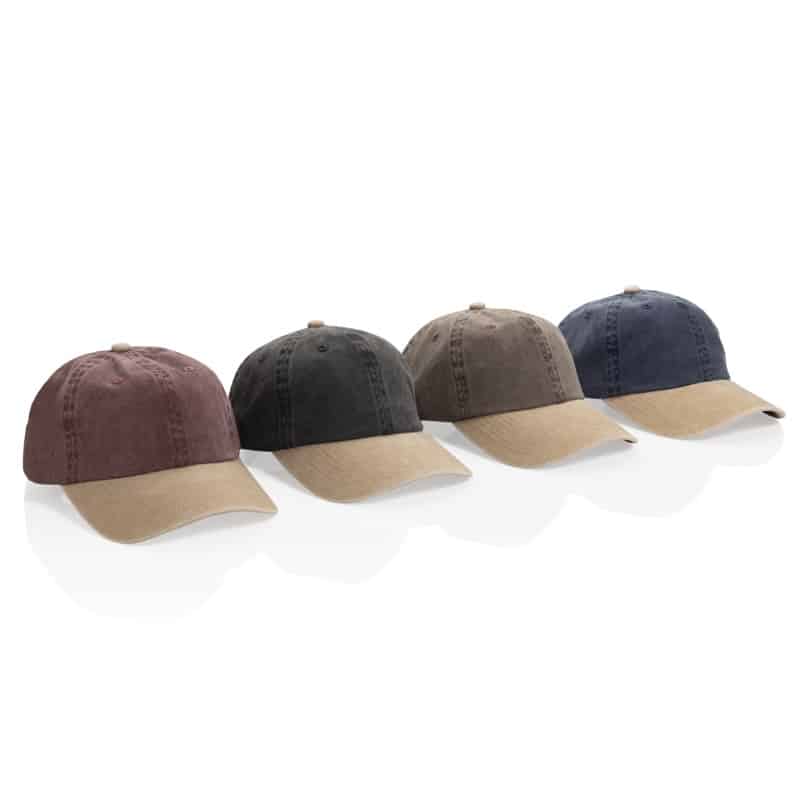 Gorra de Béisbol 6 Paneles Bicolor en Algodón 100% Reciclado 270 g:m² con Acabado Lavado_4
