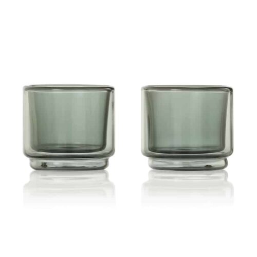 Juego de 2 Tazas de Espresso 45 ml en Vidrio Borosilicato de Doble Pared Soplado a Mano