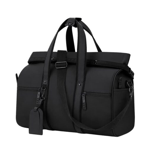 Bolso PU Roll-Top con Bandolera Ajustable e Identificador de Equipaje