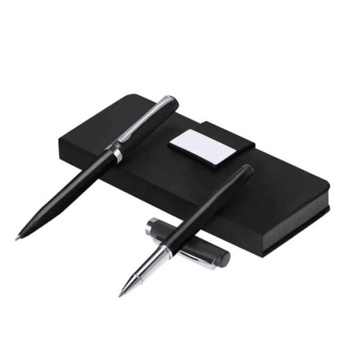 Set Bolígrafo y Roller Acero Inoxidable Carga Parker en Estuche PU