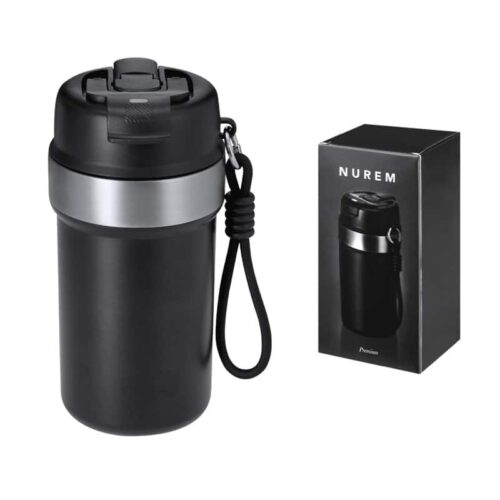Vaso Térmico 490 ml Doble Pared Acero Reciclado con Pajita de Silicona